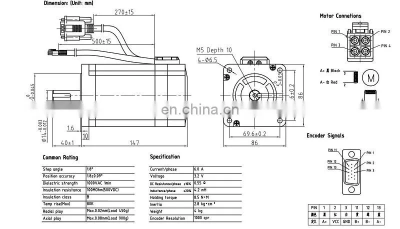 4.5N.m Leadshine easy servo motor driver kit CL86H + 86CME45