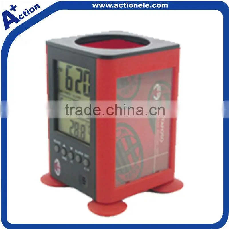 digital standing clock with pen holder