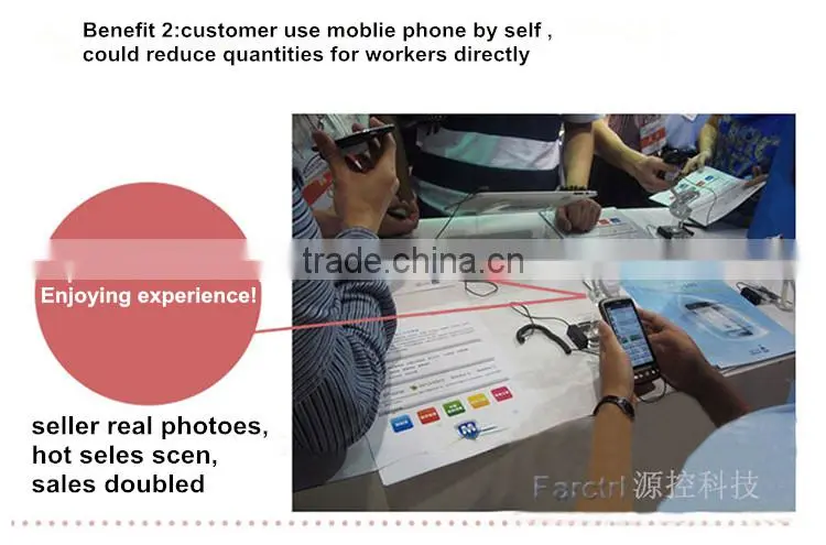 100% secure 6 USB Ports Mobile Phones Display With Disconnect Alarm
