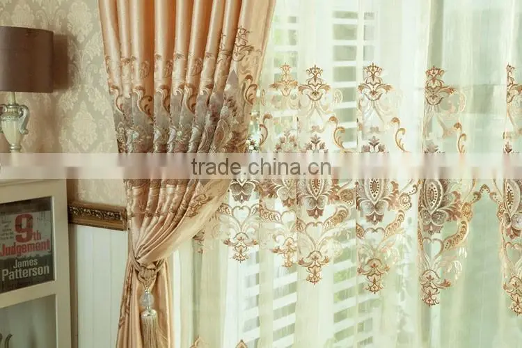 Luxury drapery,luxury embroidered jacquard curtains/voile curtain