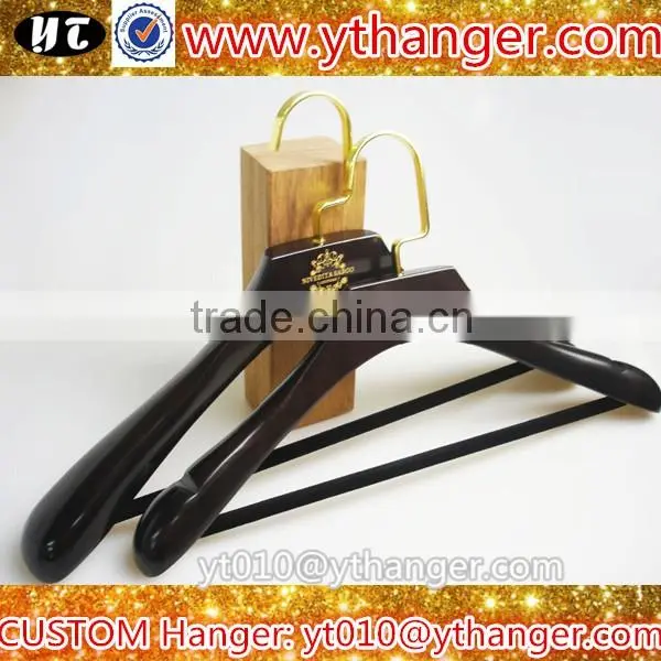 YY0539 vintage wooden top hanger with trousers bar wood coat hanger