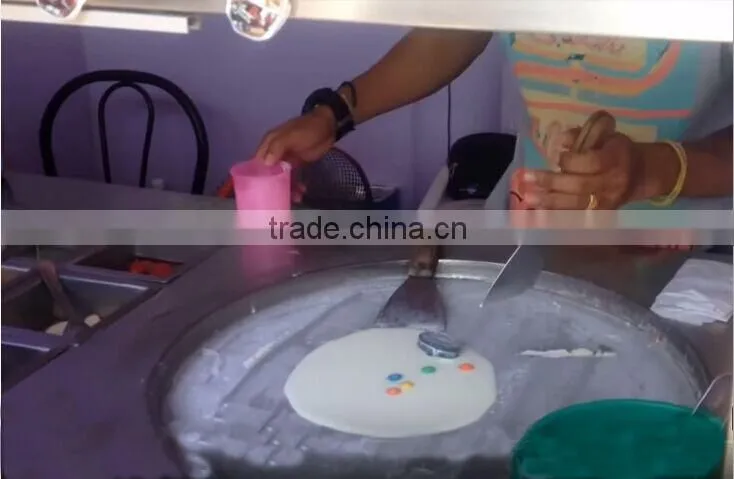 CE Approved single Flat Pan Thailand Fry Ice Cream Rolled Machine