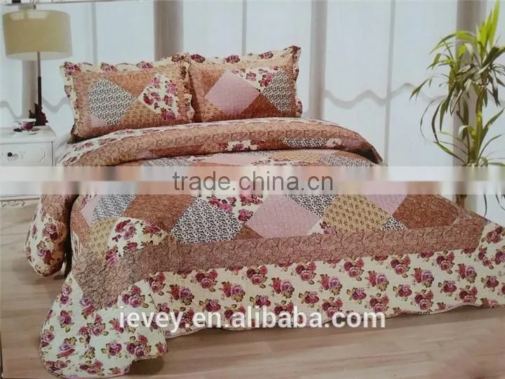 Alibaba china high quality best price reactive printed cotton home goods patchwork bedspread