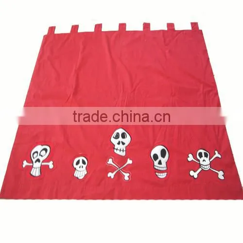 cotton embroidery fabric shower curtain valance for hallowmas