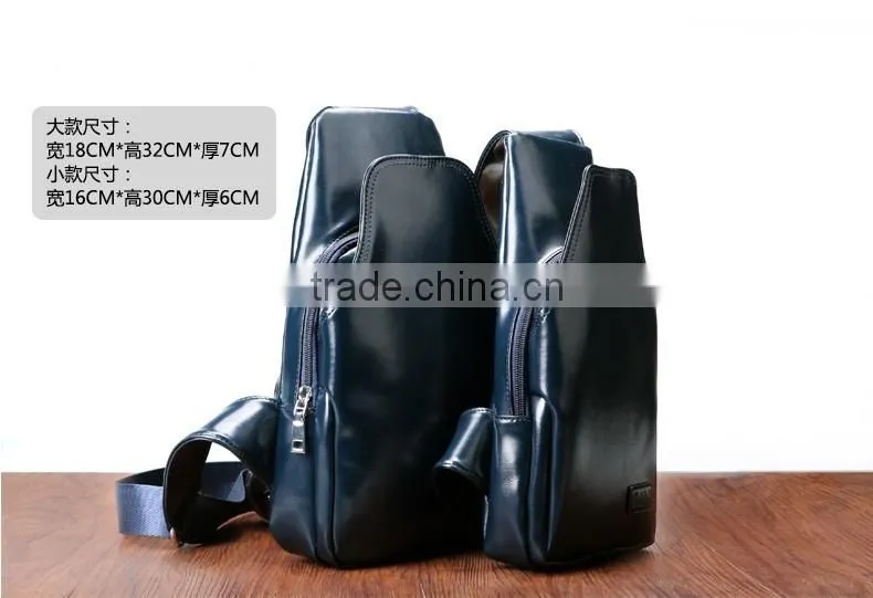 Wholesale Fashion Design PU Leather Man Chest Bag Waist Bag Messenger Bag
