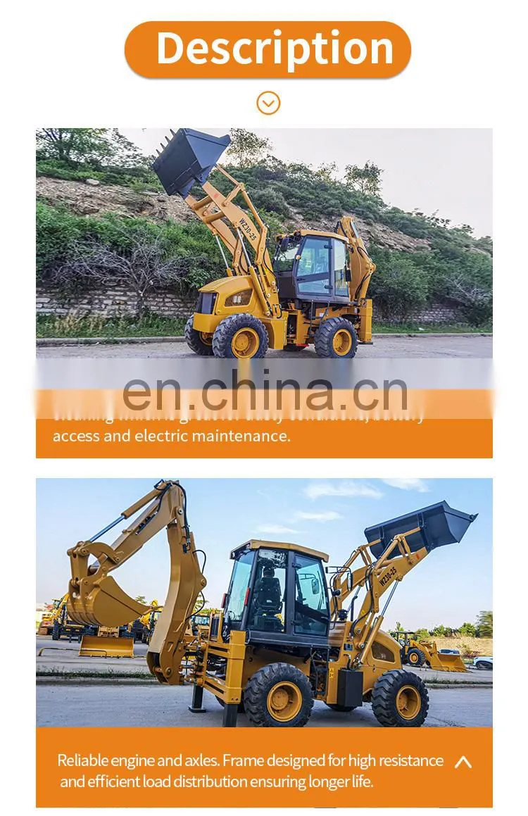 Factory supply professional Road construction heavy Duty Chinese Multifunction 2.5 ton backhoe loader