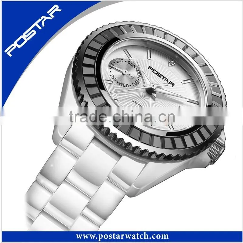 Luxry Ceramic Sapphire Glass Quartz Woman Watch OEM Your Own Logo Watch