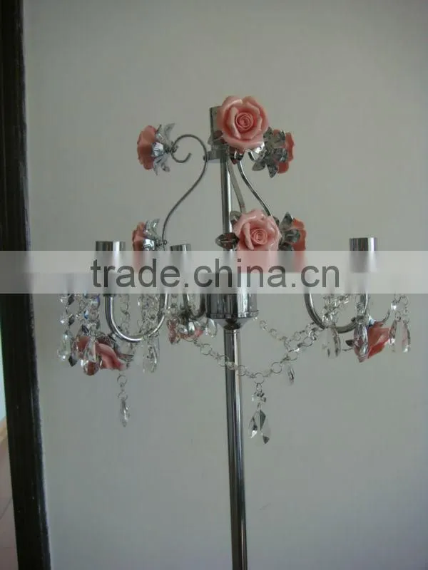 Crystal chandelier modern crystal floor standing light ceramic flower floor lamp