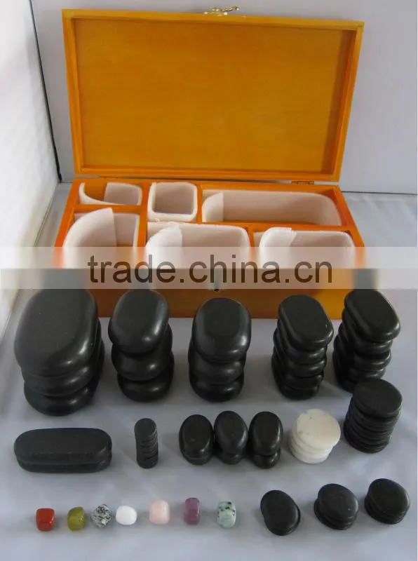 2016 nature spa deep theray hot massage stone set(60pcs set)