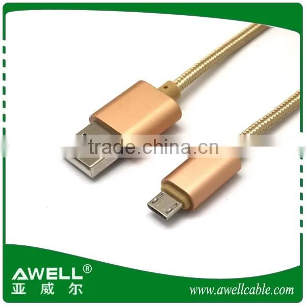 2016 mobile phone micro usb nylon braided data cable For Samsung,iPhone 5 Cable