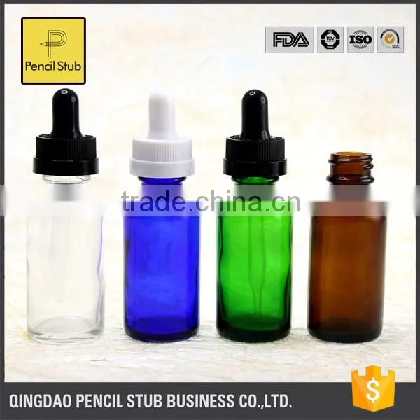 amber blue green clear glass bottle manufacturer 30ml black glass bottle with dropper with childproof evident cap dropper bottle