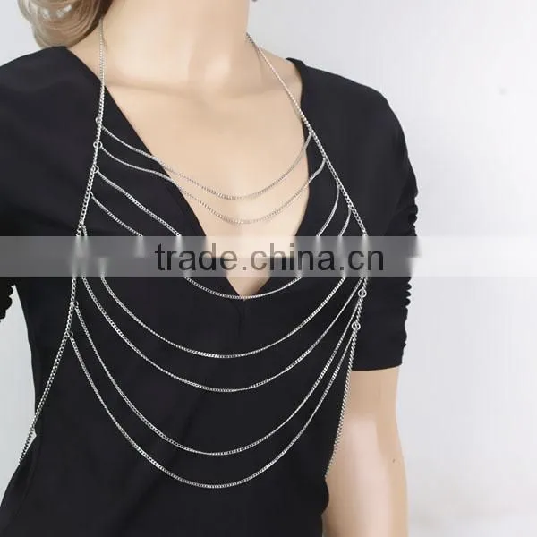 2015 New products Multi-layer chain tassel body chain
