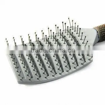 Professional salon fassional plastic and nylon bristle unique curved vent Brush