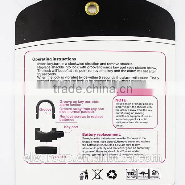 New padlock door alarm lock
