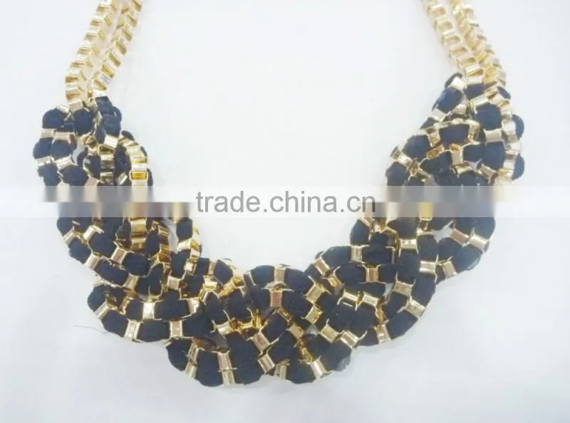 FACHION BRAIDED CHUNKY NECKLACE EARRING SET