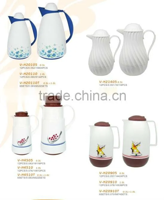 WHITE PLASTIC THERMOS BOTTLE SET