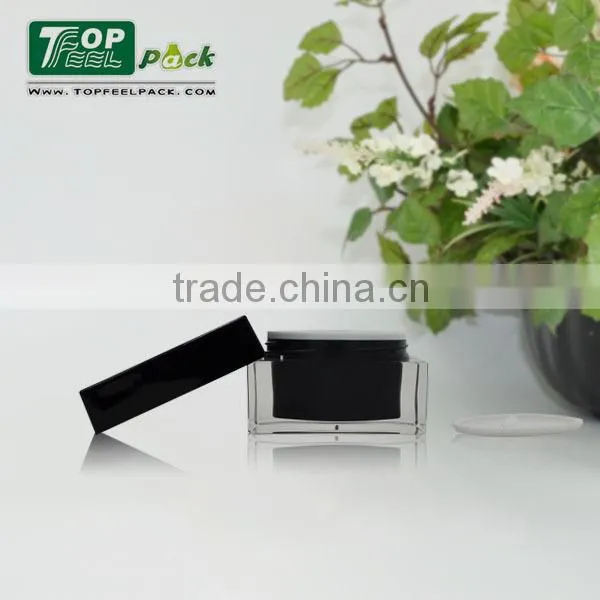 Plastic Square Cream Jar Cosmetic Packaging