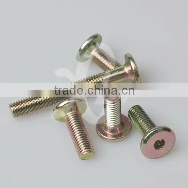 hex socket round flat head furniture screw