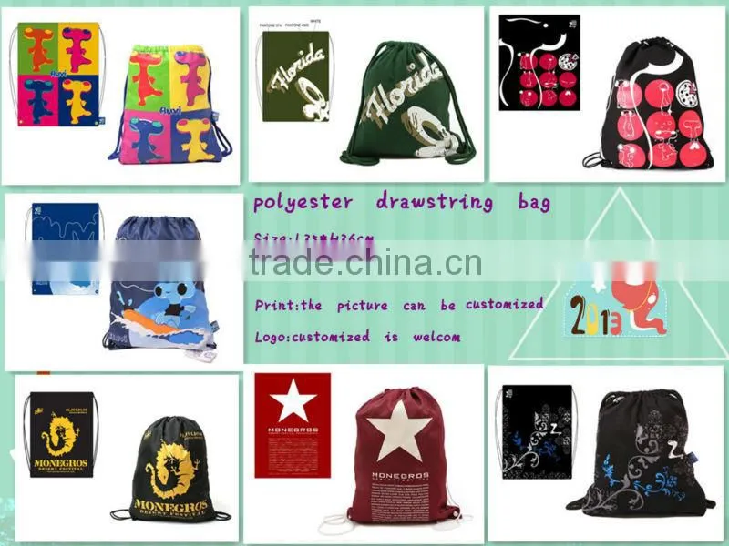 High quality custom logo waterproof drawstring bag cotton bag