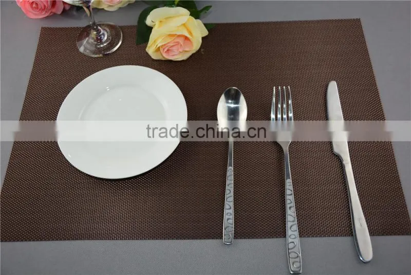 hotel table decoration PVC mat solid color brown dining placemat 45*30cm