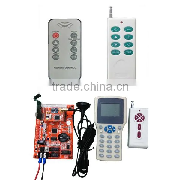 New product semi-outdoor 12 inch RF control led time & temperature sign