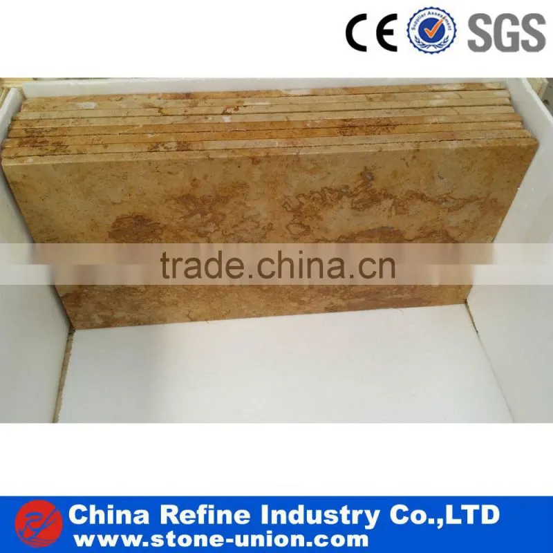 Golden travertine tile