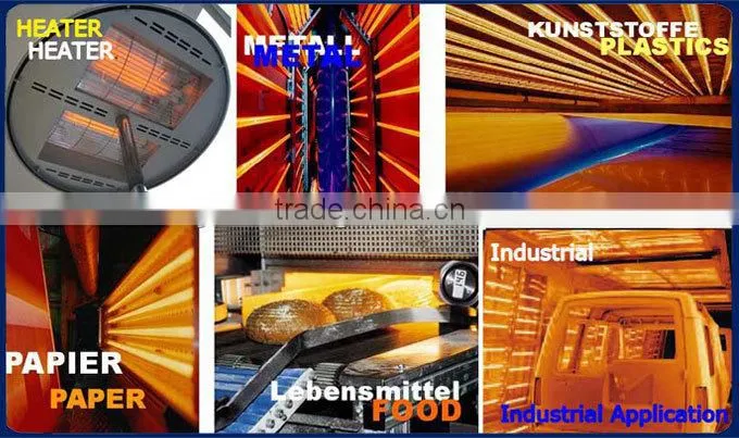 Quartz glass infrared heat lamps car painting