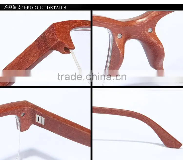 2015 Wood half Frame Glasses Fashionable Wood Optical Frames FW951