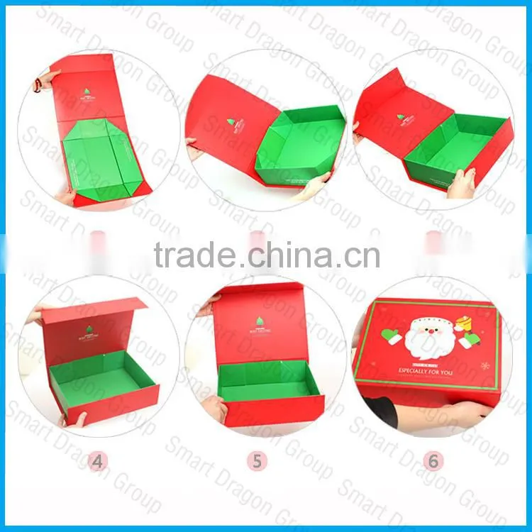 High quality folding cardboard box with bow