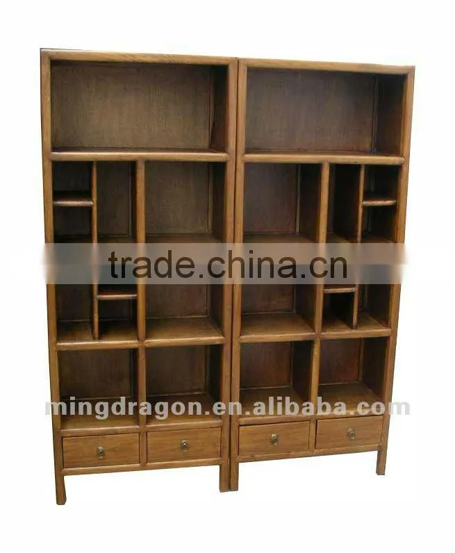 Chinese antique furniture Beijing elm wood bookshelf