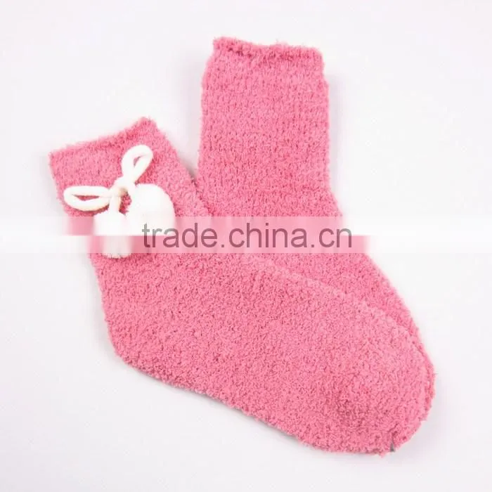 Custom warm women microfiber fuzzy socks