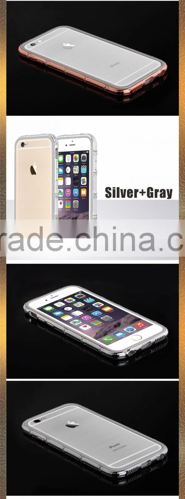 Factory Wholesale Metal Phone Case with TPU for iPhone 6 Plus