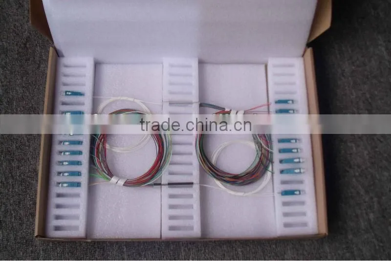2*16 1260-1650nm Steel mini module type,0.9mm cable dia. 1.5m length,with SC/APC connector FTTH PLC Splitter