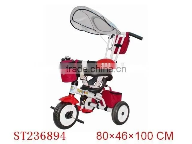 3 wheels hand pushing two seat twin tricycle