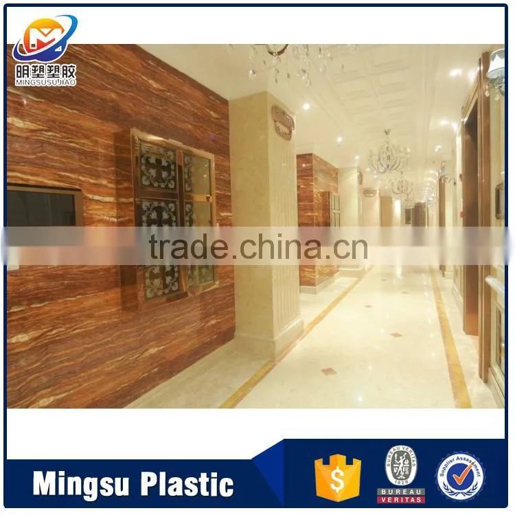 A- interior high gloss marble plastic sheet for interior wall