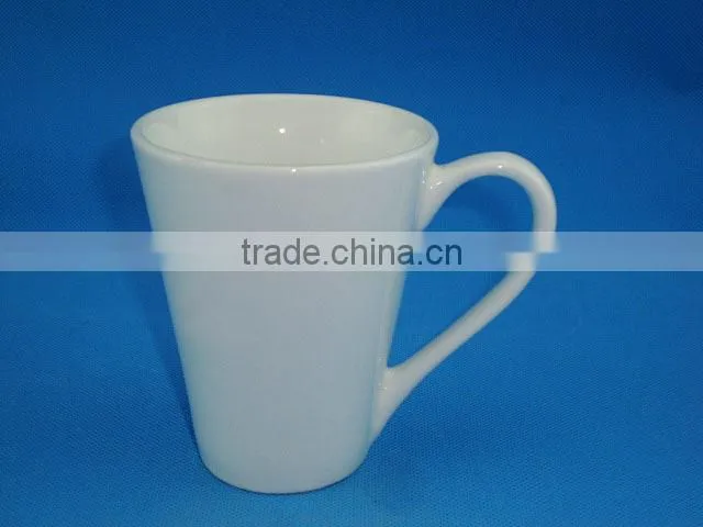 Ceramic porcelain water cup-12 oz v shape porcelain milk mug