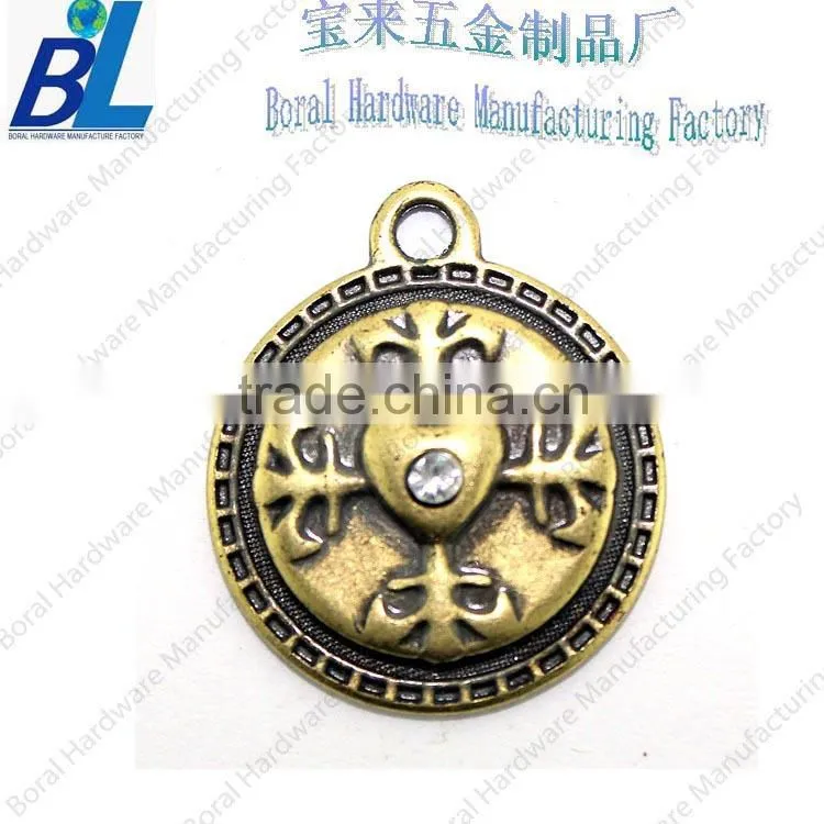 Custom bike shape metal handbag pendant with gold plating
