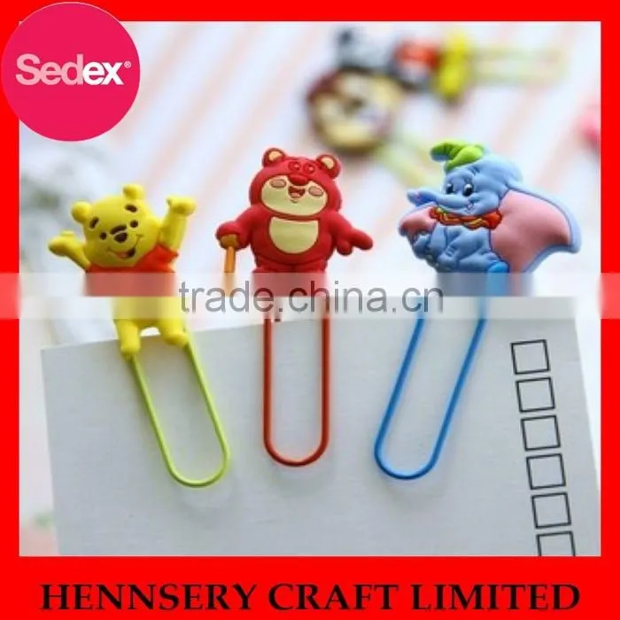 Smile face PVC bookmark and child paper clip