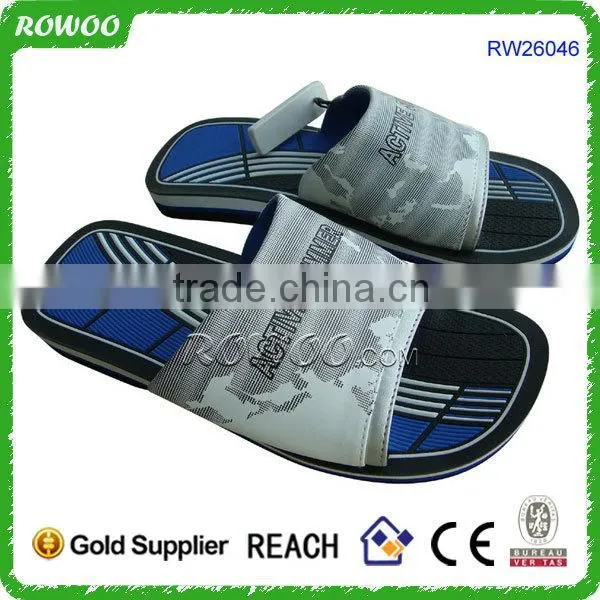 Embossed EVA Sole mens beach sandal & slippers pu