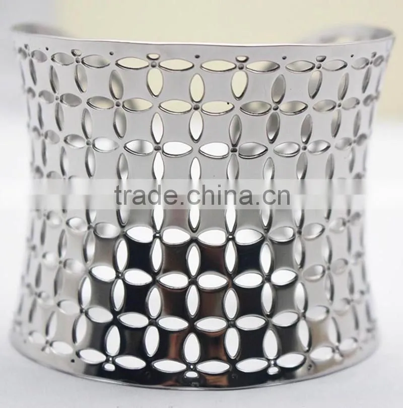 2016 Fashion Custom Silver Stainless Steel Jewelry Big Cuff Bangle Bracelet For Sale