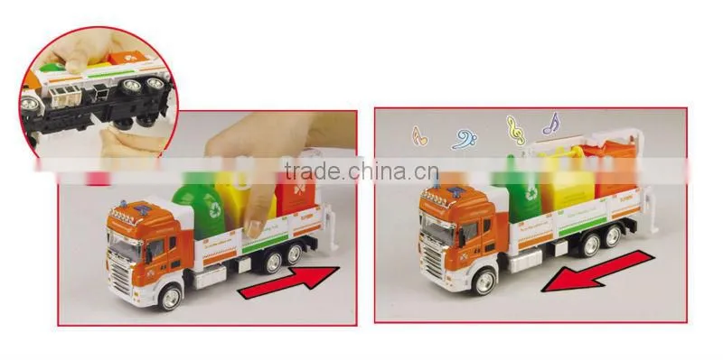 Alloy 1:42 scale model garbage truck toy for children