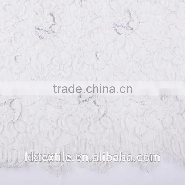 New arrival 100% cotton white rose for ladies dress lace fabric white lace fabric