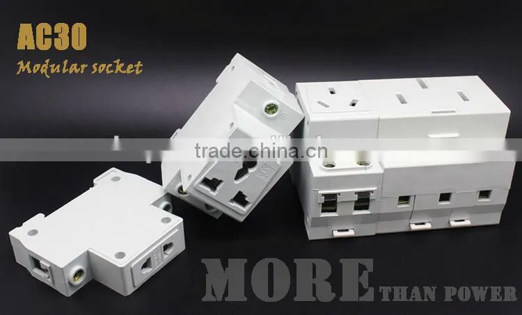 AC30 16A DIN RAIL modular socket, distribution box socket
