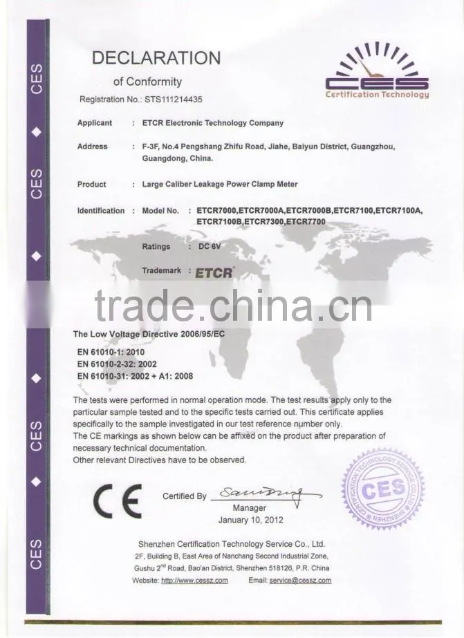ETCR7300A Large Caliber Clamp Three Phase Power Clamp Tester electrical meter