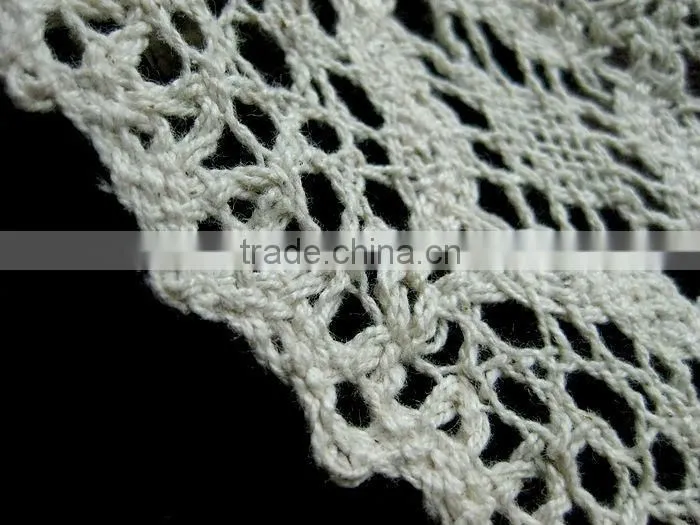 2013 wide cotton lace , crochet edge, width 75mm/7.5cm, diamond patten uesed mosquito