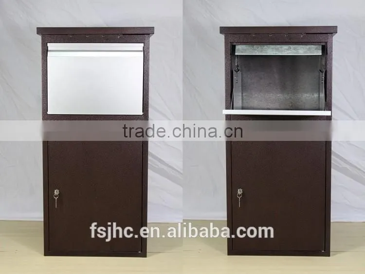 Foshan JHC Large Capacity Outdoor Metal Pillar Mailbox With Two Color Two Size For Garden