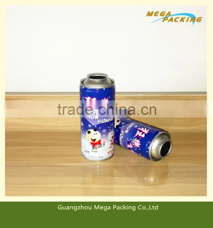Empty Customized Logo Aerosol Snow Flake Spray Can/ tins aerosol tinplate can