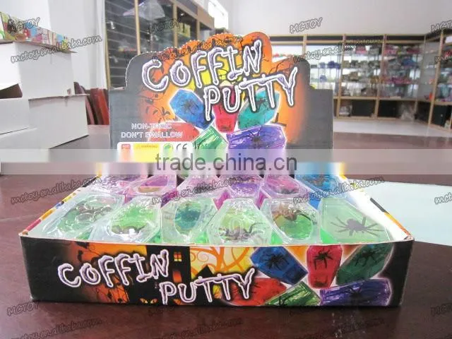 Factory supplier wholesale Crystal Coffin putty with dinosaur frog spider lizard alien crystal gift crystal toy crystal ball