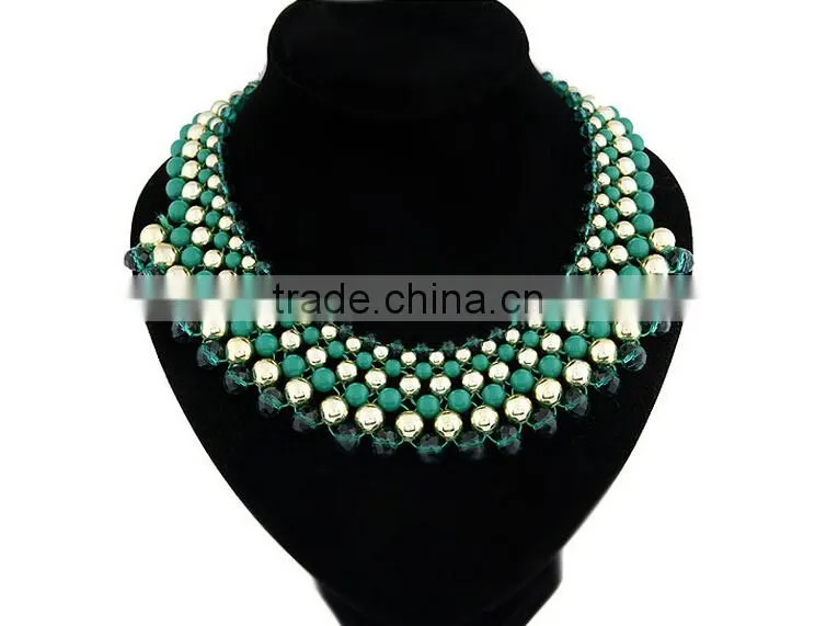Fashion Jewelry Europe and America Fashion Elegant Shining All-match Crystal and Resin Alloy Charm& Statement Necklace in Stock