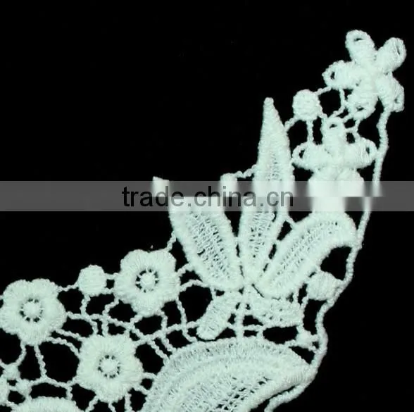100% Cotton Crochet Lace Fabric Embroidery Guipure Lace Collar for Lace Garment Accessories